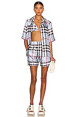 Burberry Tawney Short in Pale Blue IP Check, view 4, click to view large image.