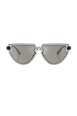 Burberry Oval Sunglasses in Silver, view 1, click to view large image.
