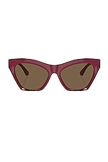Burberry Cat Eye Sunglasses in Bordeaux, view 1, click to view large image.