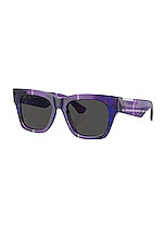 Burberry Square Sunglasses in Purple, view 2, click to view large image.