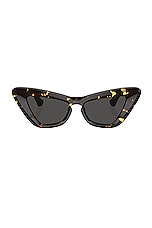 Burberry Cat Eye Sunglasses in Dark Havana, view 1, click to view large image.