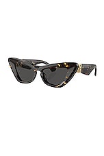 Burberry Cat Eye Sunglasses in Dark Havana, view 2, click to view large image.