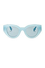 Burberry Classic Reloaded Sunglasses in Milky Topaz Blue, view 1, click to view large image.
