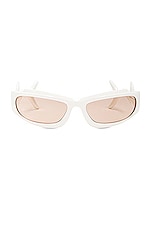 Burberry Wave Sunglasses in White, view 2, click to view large image.