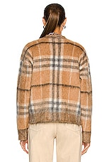 Burberry Naima Check Sweater in Dusty Caramel, view 3, click to view large image.