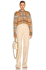 Burberry Naima Check Sweater in Dusty Caramel, view 4, click to view large image.