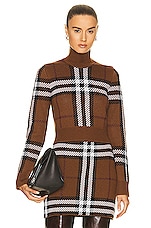 Burberry Kerry Crop Sweater in Dark Birch Brown, view 1, click to view large image.