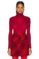 Burberry High Neck Sweater in Ripple IP Check, view 1, click to view large image.