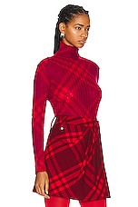 Burberry High Neck Sweater in Ripple IP Check, view 2, click to view large image.