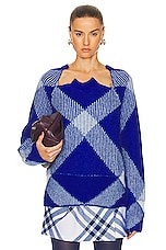 Burberry Long Sleeve Sweater in Knight IP Check, view 1, click to view large image.