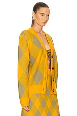 Burberry Long Sleeve Cardigan in Mimosa IP Pattern, view 3, click to view large image.