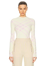Burberry Knit Sweater in Sherbert Check, view 1, click to view large image.