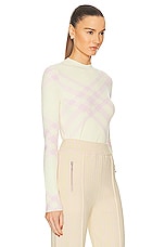 Burberry Knit Sweater in Sherbert Check, view 2, click to view large image.