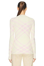 Burberry Knit Sweater in Sherbert Check, view 3, click to view large image.