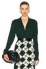 Burberry V Neck Cardigan in Ivy, view 1, click to view large image.