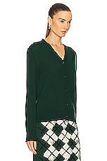 Burberry V Neck Cardigan in Ivy, view 2, click to view large image.