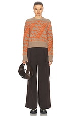 Burberry Crewneck Sweater in Linden & Orange, view 4, click to view large image.