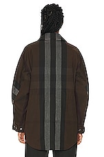 Burberry Parka Jacket in Dark Birch Brown Check, view 4, click to view large image.