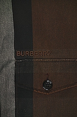 Burberry Parka Jacket in Dark Birch Brown Check, view 6, click to view large image.
