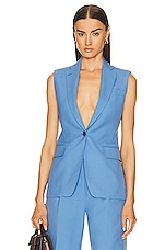 Burberry Tailored Vest in Cool Cornflower Blue, view 1, click to view large image.