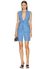 Burberry Tailored Vest in Cool Cornflower Blue, view 4, click to view large image.