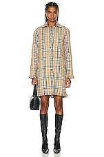 Burberry Car Coat in Archive Beige Check, view 1, click to view large image.