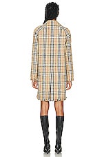 Burberry Car Coat in Archive Beige Check, view 3, click to view large image.