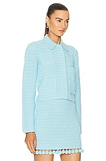 Burberry Crochet Jacket in Bright Topaz Blue, view 2, click to view large image.