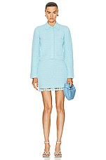Burberry Crochet Jacket in Bright Topaz Blue, view 4, click to view large image.