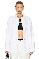 Burberry Benssen Denim Jacket in White, view 1, click to view large image.