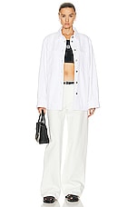 Burberry Benssen Denim Jacket in White, view 4, click to view large image.
