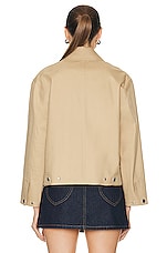 Burberry Hawkley Jacket in Honey & Archive Beige IP Check, view 4, click to view large image.