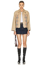 Burberry Hawkley Jacket in Honey & Archive Beige IP Check, view 5, click to view large image.