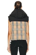 Burberry Puffer Vest in Archive Beige IP Check, view 5, click to view large image.