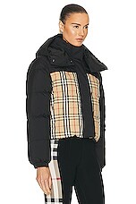 Burberry Puffer Jacket in Archive Beige IP Check, view 3, click to view large image.