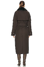 Burberry Oversized Trench Coat in Otter, view 4, click to view large image.