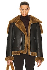 Burberry Shearling Coat in Otter, view 1, click to view large image.