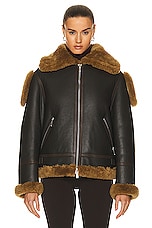 Burberry Shearling Coat in Otter, view 2, click to view large image.