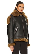 Burberry Shearling Coat in Otter, view 3, click to view large image.