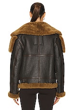 Burberry Shearling Coat in Otter, view 4, click to view large image.