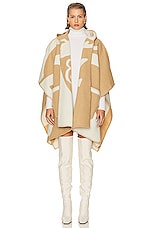 Burberry Split Wool Winter Cape in Camel, view 1, click to view large image.