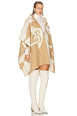 Burberry Split Wool Winter Cape in Camel, view 2, click to view large image.