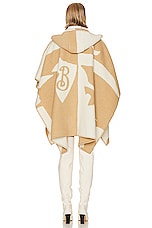 Burberry Split Wool Winter Cape in Camel, view 3, click to view large image.