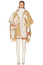 Burberry Split Wool Winter Cape in Camel, view 4, click to view large image.