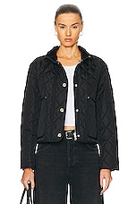 Burberry Humbie Crop Quilted Jacket in Black, view 1, click to view large image.