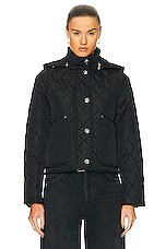 Burberry Humbie Crop Quilted Jacket in Black, view 2, click to view large image.