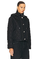Burberry Humbie Crop Quilted Jacket in Black, view 3, click to view large image.