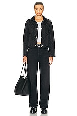 Burberry Humbie Crop Quilted Jacket in Black, view 5, click to view large image.
