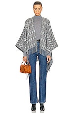 Burberry Check Cape in Grey, view 1, click to view large image.
