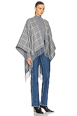 Burberry Check Cape in Grey, view 3, click to view large image.